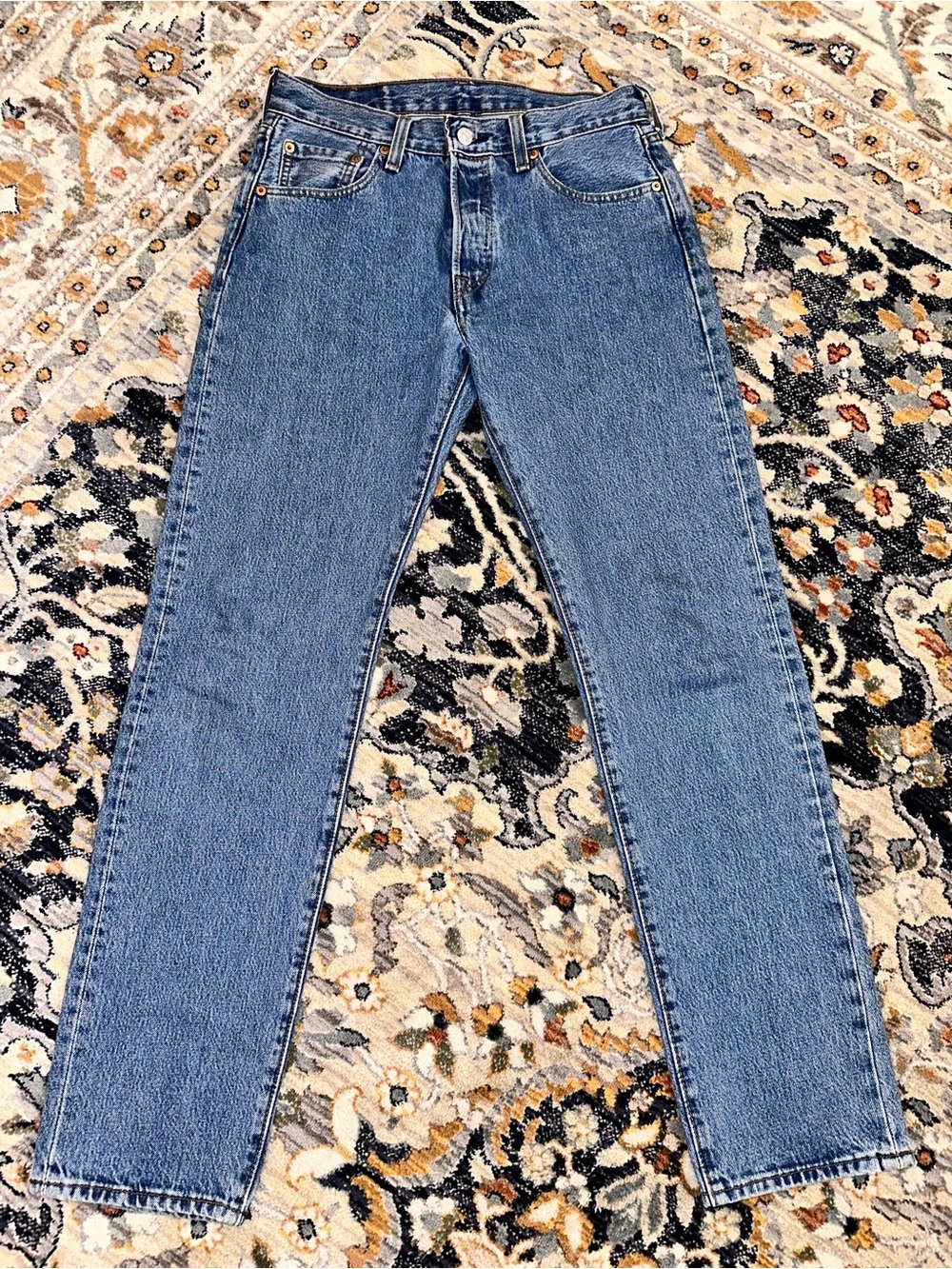 Vintage 90s Levi's 501 Red Tab Straight Leg Jeans Medium Wash 29x32